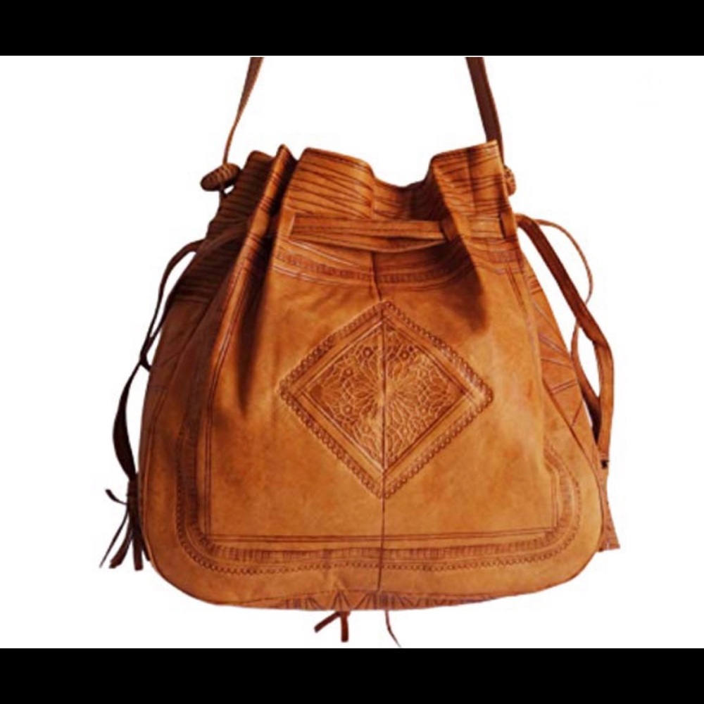 Handmade cross body genuine leather purse